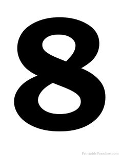 the number 8 is shown in black and white