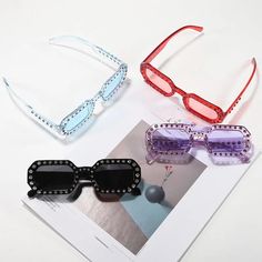 Main Stone: Rhinestone Style: Hip-hop, Iced out Jewelry Occasion: Anniversary, Engagement, Gift, Wedding, Party Jewelry Type: Fashion Sunglasses Gender: Unisex, Women's, Men Iced Out Jewelry, Wedding Party Jewelry, Pink Rhinestones, Party Jewelry, Gift Wedding, Candy Colors, Jewelry Party, Fashion Sunglasses, Square Sunglasses