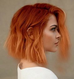 Cooper Hair Color Short Hair, Short Orange Hair, Cheveux Oranges, Hair Color Orange, Fire Hair, Ginger Hair Color, Hair Color And Cut, Copper Hair, Hair Dye Colors