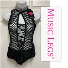 Nwt Music Legs Black Mesh Criss Cross Ribboned Plunging Keyhole Bodysuit - Solid Black Sleeveless Stretch Mesh Bodysuit With A High Lace Collar, Plunging Keyhole Chest With A Criss Cross Ribboned Design. Solid Black Bottom Panty. Portion And Back Hidden Zipper. Size Os, But I Thinks It Fits As A Medium. Pet, Smoke, Stain And Snag Free. New With No Tag! Black Rave Bodysuit For Parties, Fitted Black Bodysuit For Music Festival, Fitted Black Punk Bodysuit, Black Fitted Punk Bodysuit, Black Stretch Bodysuit For Festivals, Fitted Gothic Bodysuit For Club, Black Dancewear Bodysuit For Summer, Black Summer Dancewear Bodysuit, Black Gothic Bodysuit For Club