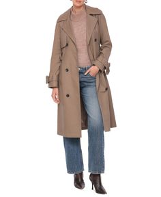 in stock Fitted Pea Coat With Belted Cuffs For Fall, Fitted Fall Outerwear With Belted Cuffs, Fitted Outerwear With Belted Cuffs For Fall, Fall Pea Coat With Belted Cuffs, Pea Coat With Belted Cuffs For Fall, Classic Long Sleeve Fall Raincoat, Fall Long Coat With Belted Cuffs, Casual Fall Outerwear With Belted Cuffs, Classic Hooded Pea Coat For Fall