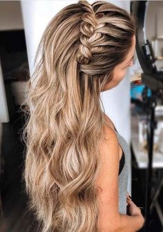 Glamorous Wedding Hair, Wedding Hair Half, Plaits Hairstyles, Braided Hairstyles For Wedding, Braided Hairstyles Easy, Wedding Hairstyles For Long Hair, Half Up Hair, Braids For Long Hair