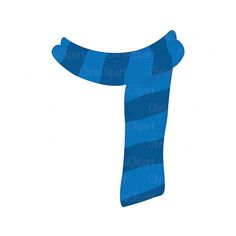 the letter t is made up of blue strips and has a long neck tie on it