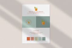 a brochure with an orange on the front and green on the back that reads michel le verdhan nutrition