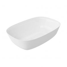 a white oval bowl on a white background