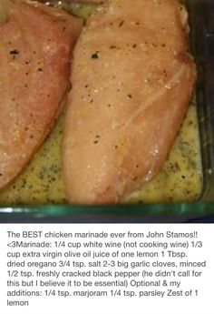 the best chicken marinade ever from john stamoni marinade 1 / 4 cup white wine not cooking wine