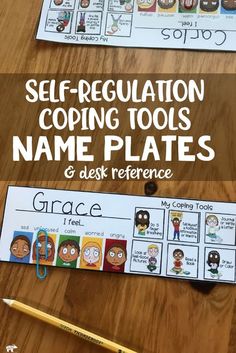 self - regulation coping tools name plates and desk reference for students to use in the classroom