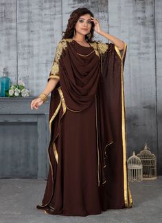 Brown and Gold Arabic Wedding Moroccan women kaftan dress Size: Women : XS to 6X Custom Size: Send your Measurement (please check the size chart attached at the end gallery image of this product. Please Select Your Regular Dress size.) Stitching Type:Stitched Quality: Best Quality.we are not compromise with quality.our quality checker department check quality. Shipping: Worldwide Shipping. 8 - 10 Working Days. depends your location. Color/Colour Available: Blue Kaftan Dress,Red Caftan,Yellow Mor Kaftan Wedding, Kaftan Gown, Arabic Dress, Moroccan Women, Moroccan Caftan, Abaya Dress, Islamic Clothing, Caftan Dress, Long Jumpsuits