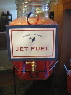 a jet fuel dispenser sitting on top of a counter