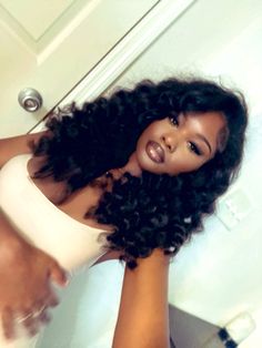 Birthday Hairstyles, Dope Hairstyles, Hair Ponytail Styles, Looks Black, Front Lace Wigs Human Hair, Baddie Hairstyles, Long Curly Hair, Long Curly