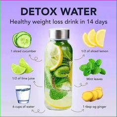 DETOX WATER healthy weight loss drink in 14 days #smoothierecipes #healthydrinks #weightlosssmoothie #fitfood #healthylifestyle#detoxsmoothie#greensmoothie #weightlossrecipes #healthybreakfast #healthymeals Fruit Infused Water, Detox Water Recipes, Water Weight, Water Recipes, Detox Water, Detox Recipes, How To Slim Down, Detox Drinks, Smoothie Diet