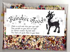 a reindeer food bag with some kind of candy in it