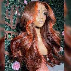 Copper Brown Hair, Dreadlock Hair, Ginger Brown, Wig Collection, 13x4 Lace Front Wig, Peekaboo Hair, Lace Fronts, Girl Time, Wig Ideas