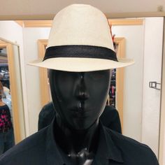 Brand New! With Tags! 100% Paper. 56 - Small, 57 - Medium, 58 - Large, 59 - Xlarge Casual White Panama Hat With Short Brim, Casual Fitted Cream Fedora, Casual Cream Fedora Panama Hat, Casual Cream Fedora With Curved Brim, Casual Cream Fedora With Short Brim, Casual Cream Fedora With Flat Brim, Olive Green Hat, Blues Nhl, Wall Hats