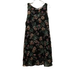 Item: Lavender Brown Sleeveless Floral Dress; Zips Up The Back Size: Large Color: Multi-Colored Condition: New With Tag Materials: 100% Poly-Lining Measurements: Approx. 20 Inches Across The Chest, & 34 Inches In Length All Items Come From A Smoke Free, Pet Friendly Home. Sleeveless Mini Dress With Floral Print, Black Floral Print Sleeveless Sundress, Black Floral Print Sundress Sleeveless, Brown Silk Dress, Lavender Brown, Keyhole Dress, Black Slip Dress, Midi Shift Dress, Racerback Dress