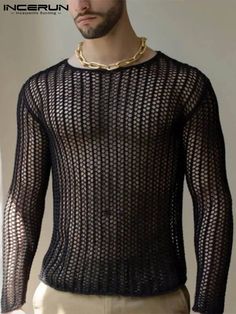 SPECIFICATIONSColor: Black,WhiteSize: S,M,L,XL,2XL,3XL,4XL,5XL,Plus SizeType: Men Mesh Transparent T ShirtStyle: Camiseta MasculinaWholesale,Dropshipping: WelcomeOccasion: Daily,PartyFabric Material: 100%PolyesterSleeve Length(cm): FullSleeve Style: RegularBrand Name: INCERUNStyle: CasualMaterial: POLYESTERPlace Of Origin: China (mainland)Applicable Season: Spring and SummerTops Type: TEESOrigin: Mainland ChinaGender: MENCollar: O-NeckPattern Type: SolidItem Type: topsFabric Type: BroadclothHooded: NoApplicable Scene: CasualCN: GuangdongChoice: yessemi_Choice: yes Shirt Transparent, Incerun Men, Long Sleeve Men, Clothing Streetwear, Mesh T Shirt, Mesh Long Sleeve, Knitted Tshirt, Black & White, Home Fashion