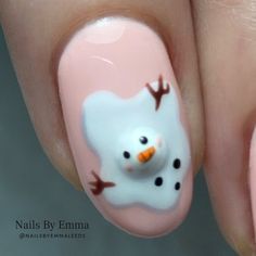 Nail Art Noel, Snowman Nails, Christmas Gel Nails, Simple Gel Nails, Christmas Songs, All About Me, Short Acrylic Nails Designs, Nail Art Brushes, Xmas Nails