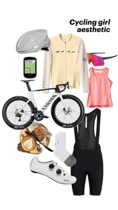 Aesthetic cycling girl outfit and starter pack. Canyon bike. Sweet protection helmet. Maap shorts. Maap jersey. Maap baselayer. Maap socks. Quoc cycling shoes. Garmin bike computer. Coffee and cake. Sunglasses. Biking Outfit Women, Aesthetic Cycling, Bike Outfits Women, Road Bike Girl, Canyon Bike, Maap Cycling, Cycling Inspiration, Road Cycling Shoes