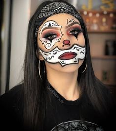 Easy Diy Halloween Makeup, Gory Halloween Makeup, Halloween Makeup Diy Easy, Creative Halloween Makeup, Diy Halloween Makeup, Drag Make-up