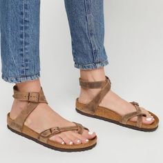 Pretty Much Brand New. Never Worn Outside. They Are A Size 37, But They Seem To Run A Half Size Larger Than The Other Styles Of Birkenstocks That I Have. Birkenstock Yara Sandals, Birkenstock Yara, Shoes Birkenstock, Birkenstock Shoes, Pretty Much, Women's Shoes Sandals, Birkenstock, Shoes Sandals, Women Shoes