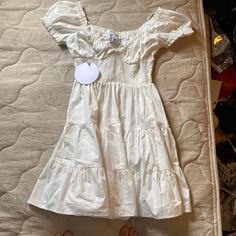 White Mini Dress Bought For Graduation But Am Using A Different Dress Babydoll Dress White, Aesthetic White Dress, Carpenter Outfits, Dollar Dress, Princess Polly Dress, Sabrina Carpenter Outfits, Wrap Dress Long Sleeve, Frilly Dresses, Princess Polly Dresses