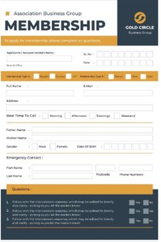 the gold circle association business group member registration form