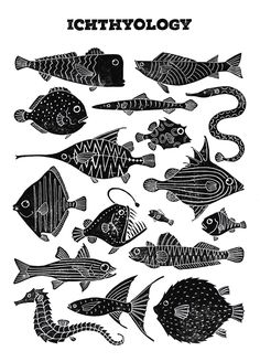 an image of fish in black and white with the words, ihtholy