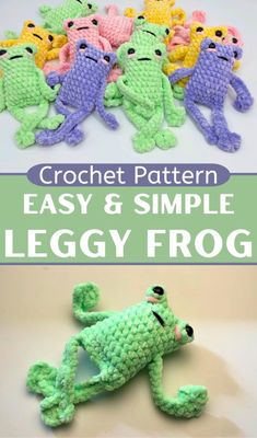 crochet frog pattern with instructions to make it easy and simple for beginners