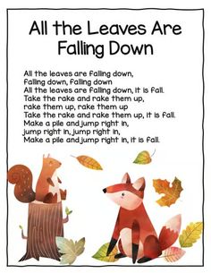 an illustrated poem with two foxes and leaves