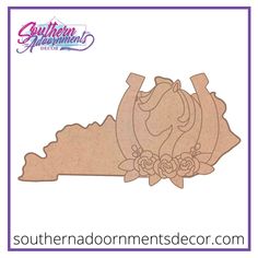 the state of south carolina with flowers on it is cut out from cardboard and ready to be