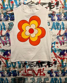 #quantstyle #retro #flowerpower #70s #60s. Designed by me , vinyl print Size:XSSML Ladies size:8101214 Chest (to fit):30/3232/3434/36 Retro Fitted Graphic Print Crop Top, Retro Fitted Crop Top With Graphic Print, 70s Inspired Graphic Print Tops For Spring, Vintage Graphic Print Crop Top, Vintage Crop Top With Graphic Print, Vintage Cropped Crop Top With Graphic Print, Vintage White Crop Top With Graphic Print, Retro White Crop Top, Retro Cropped Tops For Spring