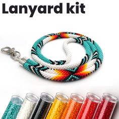 the lanyard kit includes several colors of beads