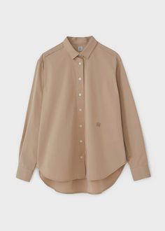 Beige Shirt Women, Beige Blouse, Silk Blouses, Beige Shirt, Warm Beige, Cotton Poplin Fabric, Cotton Long Sleeve Shirt, Women Shirts Blouse, Poplin Shirt