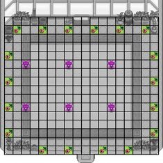 an image of a game board with squares and flowers on the tiles, all in different colors