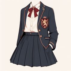 Female Uniform Design, Royal Uniform School, School Uniform Ideas Drawing, Anime Uniform Design, French School Uniform, Uniform Design School, British School Uniform Aesthetic, Collage Uniform, Cute School Outfits Uniform