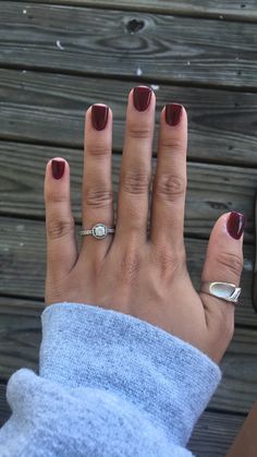 essie- berry naughty Mail Color For Short Nails, Cute Country Nails Short, Zach Bryan Concert Nails, Super Short Square Nails, Short Nail Inspo 2024, Essie Red Shades, Essie Burgundy Polish, Bachelorette Nail Ideas, Super Short Nail Designs