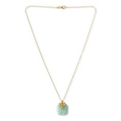 Elevate your jewelry collection with the timeless elegance of the Jade of Yesteryear Gold-Plated Cushion Jade Pendant. This exquisite piece features a lush green, cushion-cut jade, meticulously crafted to highlight its vibrant hue and intricate details.

- Pendant size: Approximately 13/16"L x 11/16"W
- Chain length: 18"L x 1/16"W
- Material: Stamped .925 sterling silver with gold plating
- Finish: Polished
- Chain type: Cable-link with a secure lobster-claw clasp
- Stone: Green Jade, cushion-cu Green Rectangular Pendant Necklace For Formal Occasions, Formal Green Necklace With Rectangular Pendant, Elegant Green Rectangular Necklace, Elegant Green Rectangular Necklaces, Green Jade Necklaces For Weddings, Green Rectangular Jewelry With Natural Stones, Rectangular Green Jewelry With Natural Stones, Rectangular Green Gemstone Jewelry, Elegant Rectangular Jade Necklace