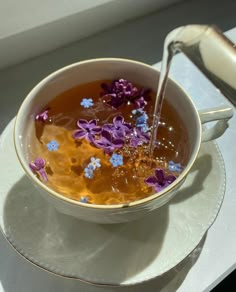 Tea Aesthetic, Aesthetic Drinks, Morning Tea, Flower Tea, Simple Pleasures, Cute Food, Aesthetic Food