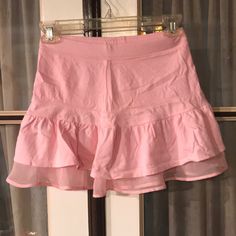 Cute Light Pink Skirt With Lace At Bottom Never Worn Excellent Condition Spring Lined Swim Skirt, Lined Swim Skirt For Spring, Spring Skirted Swim Skirt With Lining, Casual Ruffled Swim Skirt, Casual Ruffled Skirted Swim Skirt, Spring Tiered Swim Skirt With Lining, Spring Tiered Lined Swim Skirt, Chic Spring Lined Swim Skirt, Spring Mini Swim Skirt For Day Out