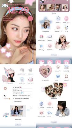 Kpop Phone Theme Ideas, Aesthetic Homescreen Layout Kpop, Cute Phone Widgets, Ios16 Homescreen Ideas Kpop, Cute Themes For Phone, Phone Designs Widgets, K Pop Phone Layout, Kpop Ios 16 Layout, Iphone Customization Ideas Aesthetic