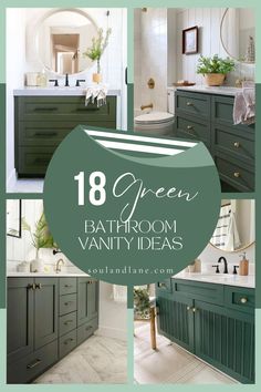 green bathroom vanity ideas with text overlay