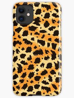 an orange and black animal print iphone case