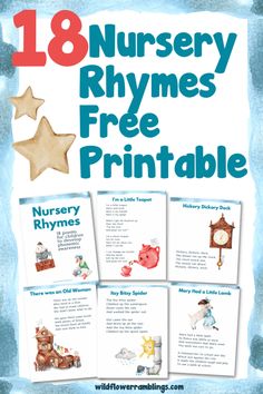 Why is rhyming an important skill? {free printable: 18 nursery rhymes} - Wildflower Ramblings Preschool Nursery Rhyme Activities, Nursery Rhymes Worksheets, Free Nursery Rhymes