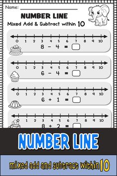 a number line worksheet with numbers on it and an addition to the number line