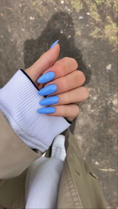 Blue Press On Nails, Press On Nails Almond, Plum Nails, Almond Press On Nails, Women's Maxi Dresses, Light Blue Nails, Blue Acrylic Nails, Nails Now, Modern Nails