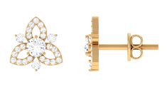 Product Details These exquisite flower stud earrings feature round cut diamonds set in lustrous gold, creating a stunning and elegant design. The intricate details of the flower and the high-quality diamonds make these earrings a perfect addition to any jewelry collection. These diamond flower stud earrings are versatile and timeless, perfect for adding a touch of sophistication to any occasion. Product Information SKU SHP-EARRINGS032210246 Length 8.5 mm Width 8 mm Weight 1.20 gm DIAMOND INFORMA Formal Diamond Earrings With Flower Shape, Diamond Flower Shaped Earrings For Formal Occasions, Diamond Flower Shaped Earrings For Formal Events, Diamond Earrings With Prong Setting In Flower Shape, Formal Diamond Earrings With Prong Setting, Flower Shape, Formal Cubic Zirconia Diamond Earrings With Flower Shape, Diamond Flower-shaped Earrings With Prong Setting, Gold Flower Diamond Earrings With Prong Setting, Diamond Flower Shape Earrings With Prong Setting