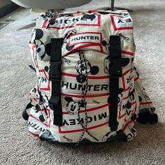 Brand New!! Water Repellent Backpack From Hunter. Drawstring Top, Pockets For Water Bottles And Storage. Trendy Mickey Mouse Backpack For Travel, Casual Mickey Mouse Backpack For Travel, Casual Mickey Mouse Backpack, Disney Backpack, Drawstring Top, Women Hunters, Repellent, Water Repellent, Water Bottles