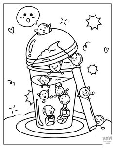 Funny kawaii boba drink to color. Cute Coloring Pages For Kids, Kawaii Boba, Funny Kawaii, Chibi Girl, Coloring Apps, Kawaii Design, Coloring Pages To Print