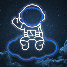 #NeonSigns #BrightIdeas #NeonSignNames #NeonInspiration #NeonRoom #RoomDecor Space Man Art, Neon Light Drawing, Neon Aesthetic Art, Neon Signs Bedroom, Diner Sign, Neon Light Art, Bedroom Game Room, Space Man, Bedroom Game