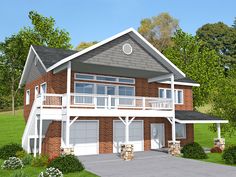 this is an artist's rendering of a two story house